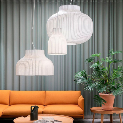 White pendant light Minimalist Cloth silk pendant light Strand japanese lamp（WH-AP-367)
