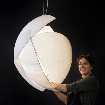 Nordic Silk Shell Pendant Light Modern Minimalist Fabric Art Lamps Hotel Chandelier(WH-AP-382)