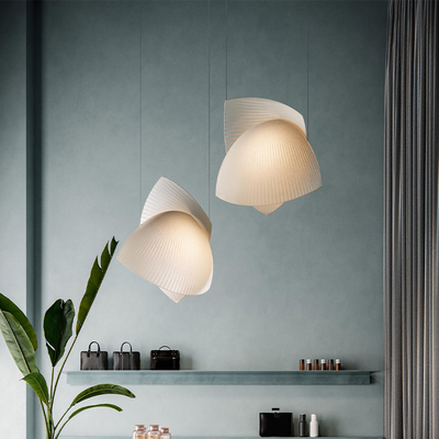 Nordic Silk Shell Pendant Light Modern Minimalist Fabric Art Lamps Hotel Chandelier(WH-AP-382)