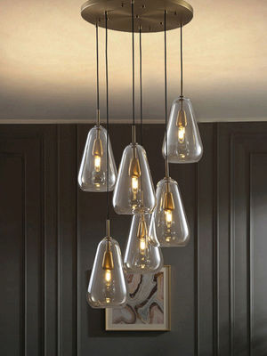 Retro Modern 1/3/6 Heads Brass Pendant Lamps Nordic Creative Glass Pendant Light(WH-GP-120)
