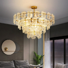 Transparent Glass Led Chandelier For Living Room Foyer Hall Luxury Ceiling Lamp Decor Kitchen leaf chandelier(WH-CY-250)
