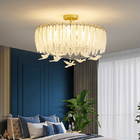 Creative Glass Feather Chandelier Modern Living Bedroom Kitchen Island Hanging（WH-CY-252）