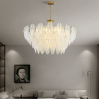 Modern Simple Pearl Feather Glass Chandelier Luxury Living Room Lamp Bedroom Dining Room White Chandelier(WHCY-253)