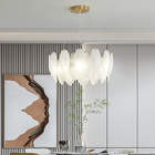 Modern Simple Pearl Feather Glass Chandelier Luxury Living Room Lamp Bedroom Dining Room White Chandelier(WHCY-253)