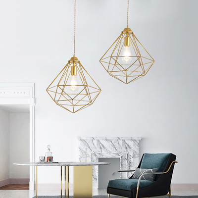 Nordic Designer gold Pendant Light Personality Shop Restaurant Bar Diamond Pendant Lamp（WH-AP-397）