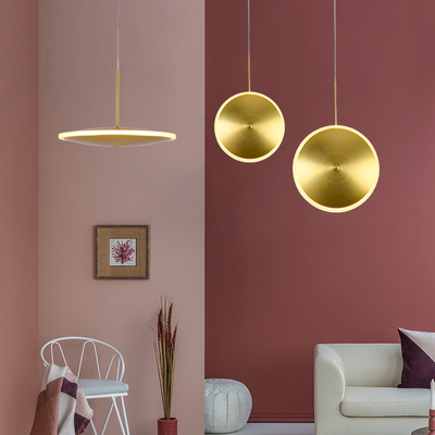 Nordic gold round pendant lamp luxury clothing simple art  bedside restaurant Patera Pendant Lamp（WH-AP-401）