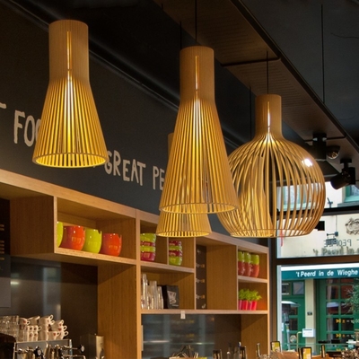 Hand-made wooden birdcage Pendant Lamp home decoration indoor dining room Petite Pendant Lamp（WH-AP-409）