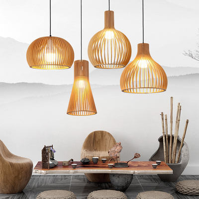 Hand-made wooden birdcage Pendant Lamp home decoration indoor dining room Petite Pendant Lamp（WH-AP-409）