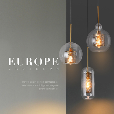 Modern Sliver Bronze Ball Pendant Light Kitchen Living Room Chiswick Glass Pendant Light（WH-AP-419）