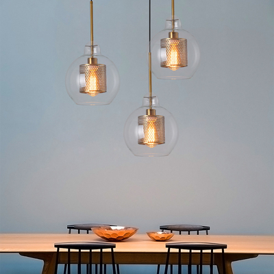 Modern Sliver Bronze Ball Pendant Light Kitchen Living Room Chiswick Glass Pendant Light（WH-AP-419）