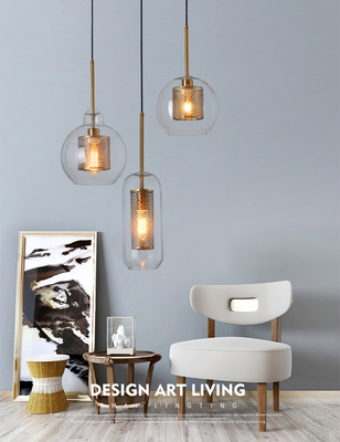 Modern Sliver Bronze Ball Pendant Light Kitchen Living Room Chiswick Glass Pendant Light（WH-AP-419）