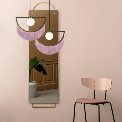 Nordic Pink Tassel Single Pendant Light Postmodern Creative Bedroom Bedside Wink Pendant lamp（WH-AP-431）
