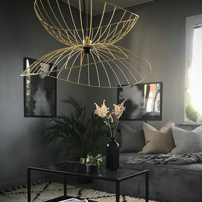 Postmodern Living Room Pendant Lamp Bedroom Iron Gold Black Silver Ray metal pendant light（WH-AP-440）