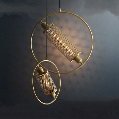 Nordic Round Ring Pendant Light Restaurant Bar Cafe Creative Iron NET Postmoderng Pendent Lamp（WH-AP-441）