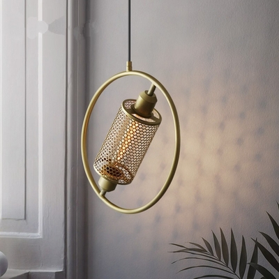 Nordic Round Ring Pendant Light Restaurant Bar Cafe Creative Iron NET Postmoderng Pendent Lamp（WH-AP-441）