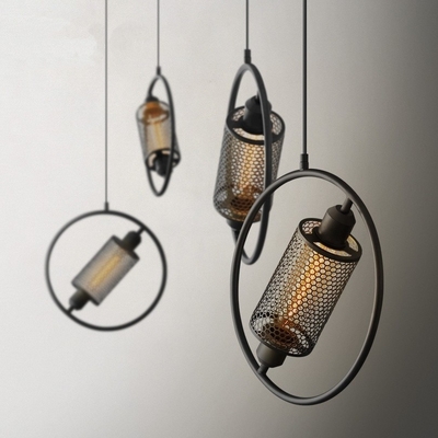 Nordic Round Ring Pendant Light Restaurant Bar Cafe Creative Iron NET Postmoderng Pendent Lamp（WH-AP-441）