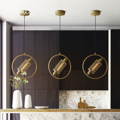 Nordic Round Ring Pendant Light Restaurant Bar Cafe Creative Iron NET Postmoderng Pendent Lamp（WH-AP-441）