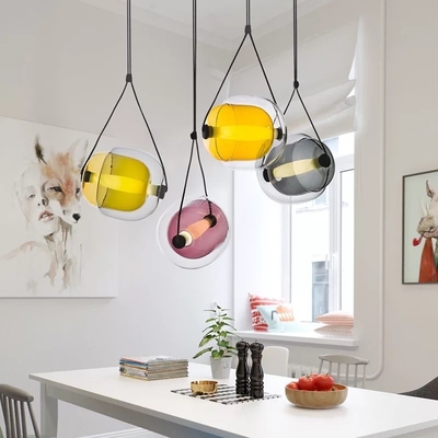 Modern Colorful Glass Led Pendant Light Design Restaurant Kitchen Capsula Pendant light（WH-AP-445）