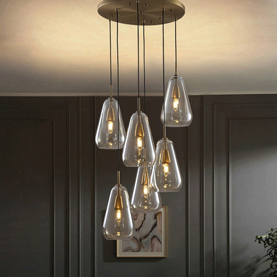 Modern Creative Cognac Glass Pendant Lamp E14 For Bedroom Cofe Bar Anoli Pendant Lamp（WH-AP-471）