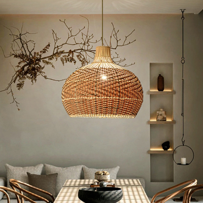 Morden rural Rattan Pendant Light Dining Room Living Room Tense Decor Forestier Grass Pendant Lamp（WH-AP-478）