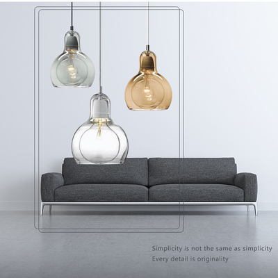 Modern white Clear Glass Pendant Light Dining Room Bedside Bedroom Mega Bulb Pendant Lamp(WH-GP-156)