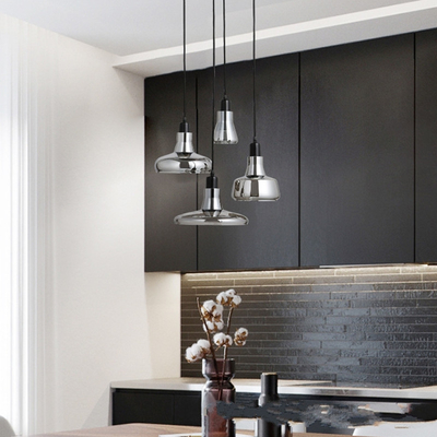 Modern Smoky Glass Pendant Lights Kitchen Cafe Bar Dining Room Home Shadows Pendant Lamp(WH-GP-157)