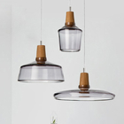 Modern Glass Lampshade Wooden Pendant Light Bar Dining Loft Industrial 15-16P Pendant Lamp(WH-GP-162)