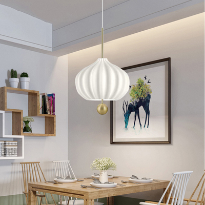 Modern white Pumpkin pendant light Restaurant Bar Loft Living Room Lilli Pendant Lamp(WH-GP-126)