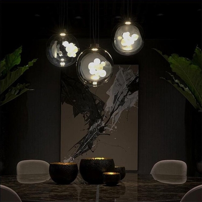 Modern Glass Pendant Lamp Creative Kitchen Island Lamp Dining Room Bedroom Soap Ball Pendant Lights(WH-GP-127)