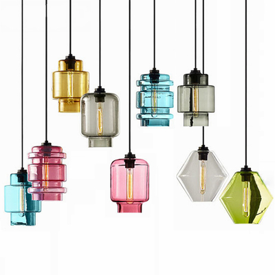 Modern Stained Glass Pendant Lights for Dining Room Kitchen Crystalline Series Pendant lamp(WH-GP-139)