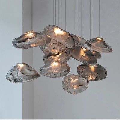 Design Smoky Grey Glass Pendant Light Art Restaurant  Living Room 73 Random Pendant Light(WH-GP-150)