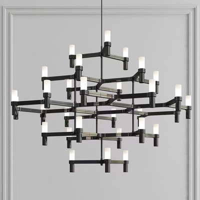 Modern Luxury Lustre Metal Lighting Stairs Deco Indoor Living Room Study Crown Minor Chandelier (WH-MI-325)