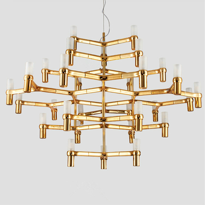 Modern Luxury Lustre Metal Lighting Stairs Deco Indoor Living Room Study Crown Minor Chandelier (WH-MI-325)