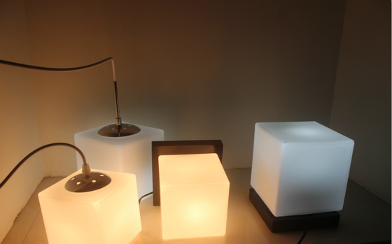 Modern Cubi Pendant Lamp milk white cubic glass cube Suspension Light（WH-MI-334）