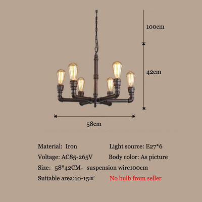 Retro Vintage Chandelier Lighting Living Room Dining Room Coffee Shop Bar Cafe Creative Industrial Lamp(WH-CI-154）