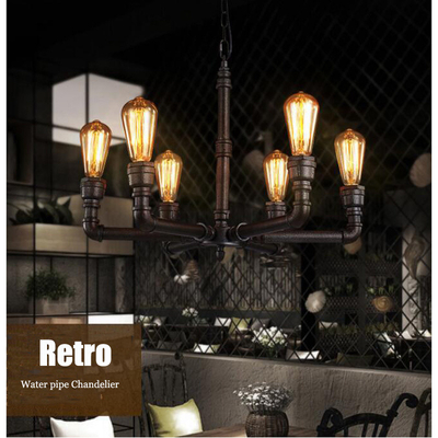 Retro Vintage Chandelier Lighting Living Room Dining Room Coffee Shop Bar Cafe Creative Industrial Lamp(WH-CI-154）