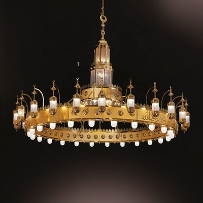 Customization project Masjid islamic chandelier large luxury gold mosque lighting(WH-DC-51)