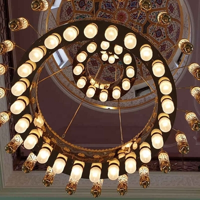 Customization project Masjid islamic chandelier large luxury gold mosque lighting(WH-DC-51)