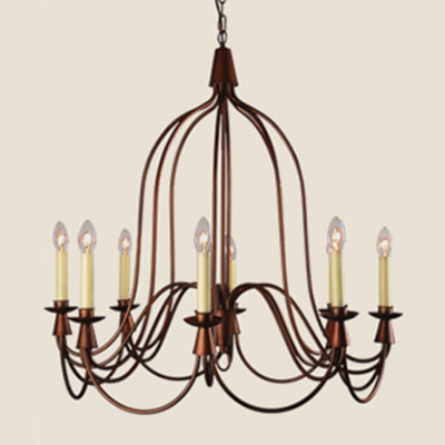 Country metal Chandelier Led Retro Candle Chandeliers vintage Loft interior lighting(WH-CI-164)