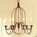Country metal Chandelier Led Retro Candle Chandeliers vintage Loft interior lighting(WH-CI-164)