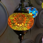 Wholesale Hanging glass chandeliers light Turkish Moroccan Pendant Light Handmade Mosaic Glass Lamps(WH-DC-55）
