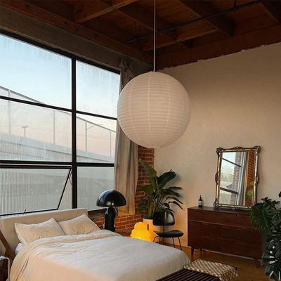 Japan Style Paper Pendant Lights For Living Room Bedroom Dining Room Hotel Round Pendant Lamp(WH-AP-500)