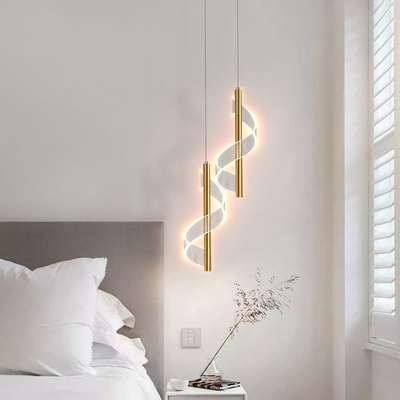 Modern Led Pendant Lights Minimalist Acrylic Hanglamp For Dining Room Bedroom Spril Light(WH-AP-513)