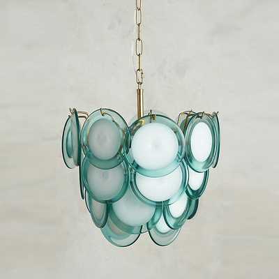 Retro glass chandelier simple modern bedroom living room dining room Diva Aqua Chandelier(WH-MI-353)