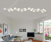Nordic Adjustable Line Stretch white Chandelier bedroom dining room LED Net Circle Chandelier(WH-MI-354)