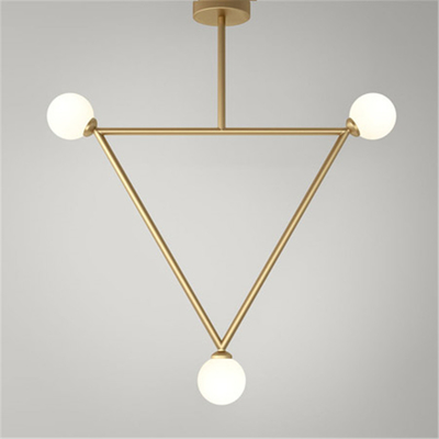 Post-modern Iron Glass Geometry Chandelier Living Room Rhombus Triangle Chandelier(WH-MI-366)