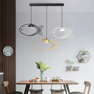 Modern Led Pendant Lights Designer Iron Fish Hanglamp For Dining Room Study zhongshan lighting(WH-AP-525)