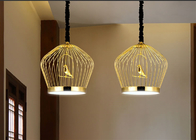 Modern Chinese Led Pendant Light Gold Iron Birdcage Hang lamp(WH-AP-527)