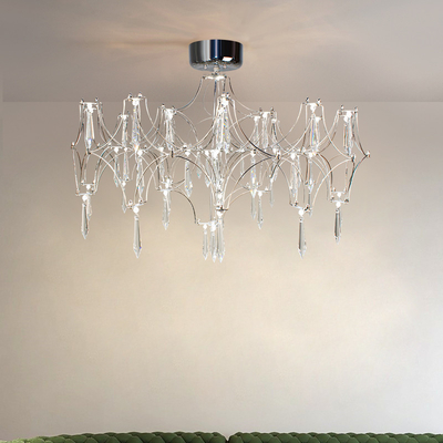 Modern Starry Crystal Chandelier Living Room Luxury Hotel Villa silvery Chandelier(WH-MI-390)