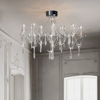 Modern Starry Crystal Chandelier Living Room Luxury Hotel Villa silvery Chandelier(WH-MI-390)